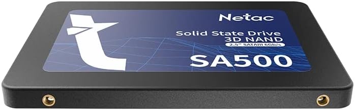 Netac 512GB SA500 2.5" SSD, SATA3, 3D NAND, R/W 520/450 MB/s, 7mm, Internal Solid State Drive