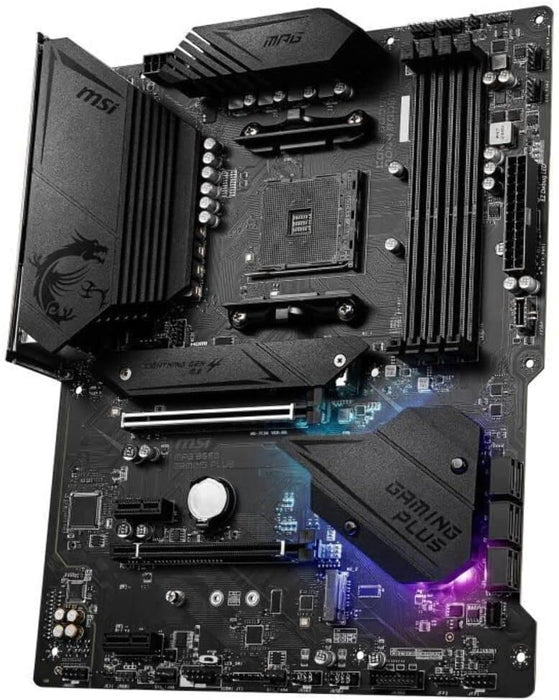 MSI MPG B550 Gaming Plus ATX Motherboard, AMD AM4, DDR4, PCIe 3, 4400MHz, HDMI, DP, LAN, M.2