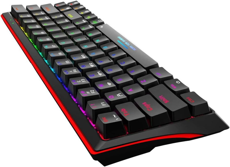 Marvo Tri-Mode Wireless and Wired 60% TKL Mechanical Gaming Keyboard, Scorpion KG962W-UK