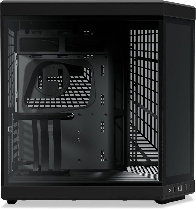 Hyte Y70 Touch Infinite Gaming PC Case, E-ATX, Mid Tower Pitch Black with 14.9" 60Hz Display