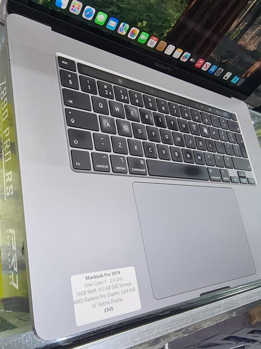 Apple MacBook Pro 2019 16" Retina, Intel Core i7, 16GB RAM, 512GB SSD, Touch Bar, A2141, *Used*