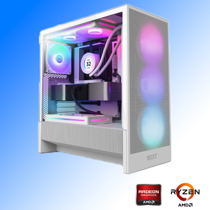 AMD Custom Built Computer White Gaming Computer System