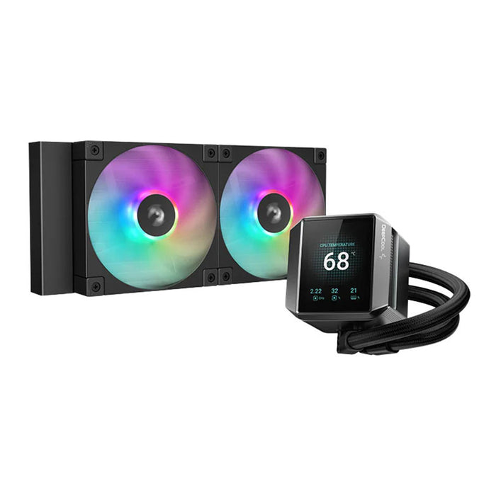240mm AIO Liquid CPU Cooler for AMD & Intel, Black