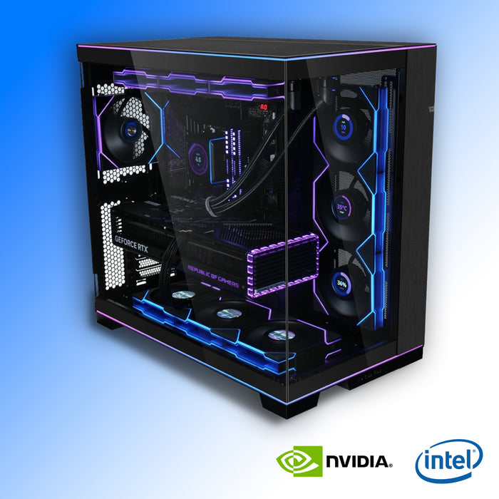 Custom prebuilt gaming desktop computer. High-end gaming PC