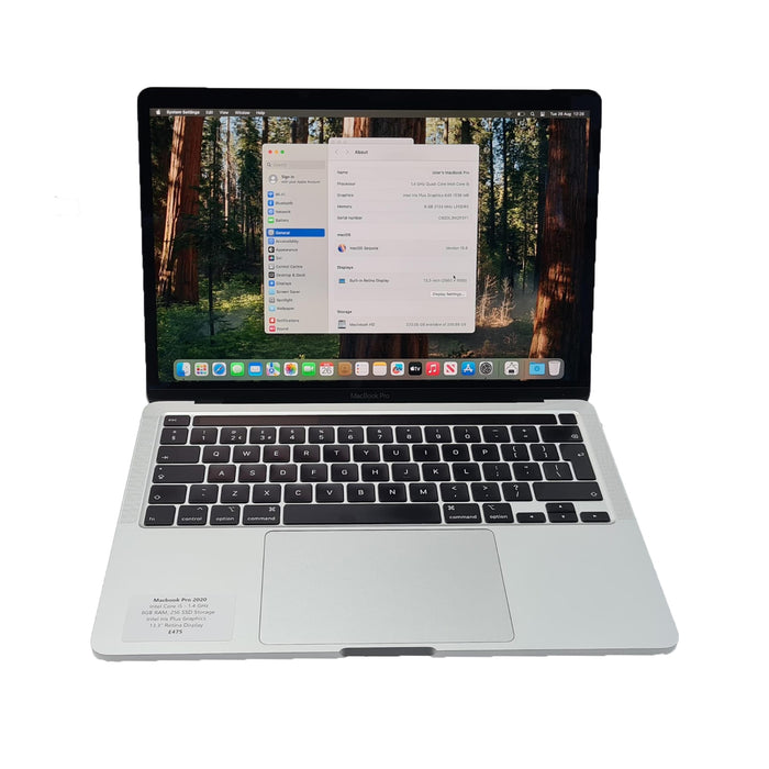 Apple MacBook Pro 2020 13.3" Retina, Intel Core i5, 8GB RAM, 256GB SSD, Touch Bar, A2289, *Used*