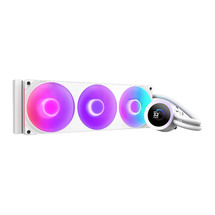 NZXT 360mm Kraken Plus RGB AIO CPU Liquid Cooler Intel/AMD with 1.54" LCD, 120mm Fans, White