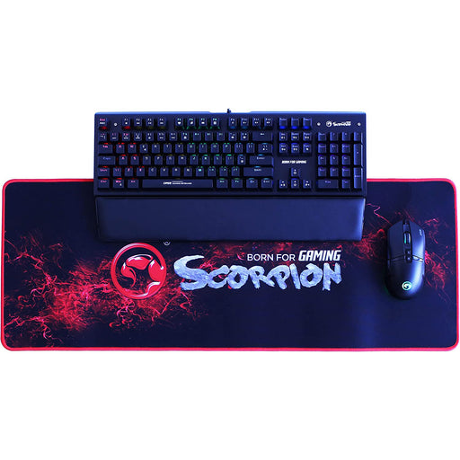 gaming bundle set 3-in-1, 7 mode backlit rgb keyboard with mechanical switch, 6400 dpi optical mouse, Large mouse mat