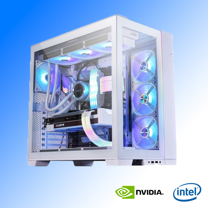 white design custom built gaming PC