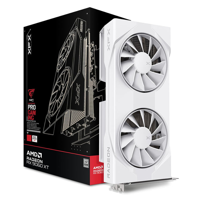 XFX Swift RX9060 XT OC Gaming Graphics Card 8GB, PCIe5, DDR6, 3320MHz, White