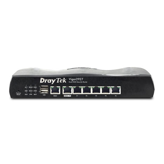 DrayTek Router Vigor 2927 Wired Router, Dual-WAN Load Router, Firewall, VPN, 5 Gigabit RJ45 LAN Ports