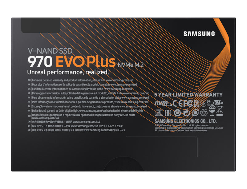Samsung 500GB 970 EVO PLUS M.2 NVMe SSD, M.2 2280, PCIe, V-NAND, R/W 3500/3200 MB/s