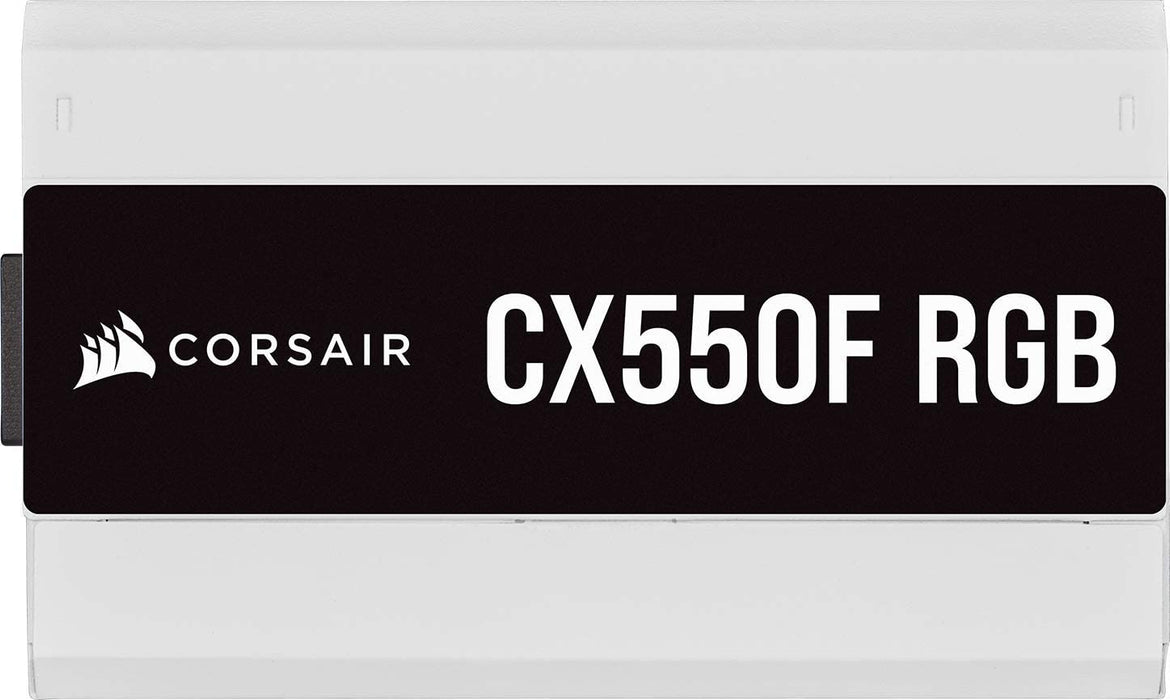 Corsair CX550F RGB, 80 PLUS Bronze Fully Modular ATX Power Supply (80 PLUS Bronze Certified, 120 mm RGB Fan, Optimised for Low Noise) White