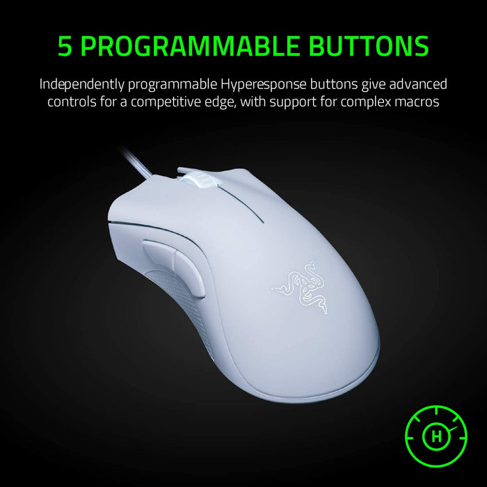 Razer DeathAdder Essential Gaming Mouse, USB Wired Mice, 6400dpi, 5 Buttons, White