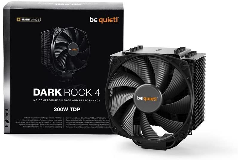 Be Quiet! BK021 Dark Rock 4 Heatsink & Fan, Intel & AMD Sockets, Silent Wings Fan, Fluid Dynamic