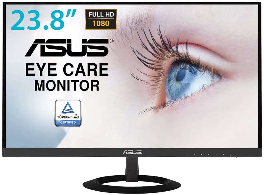 ASUS VZ249HE 24 Inch (23.8 Inch) Monitor, FHD (1920x1080), IPS, Ultra-Slim Design, HDMI, D-Sub, Flicker free, Low Blue Light, TUV certified