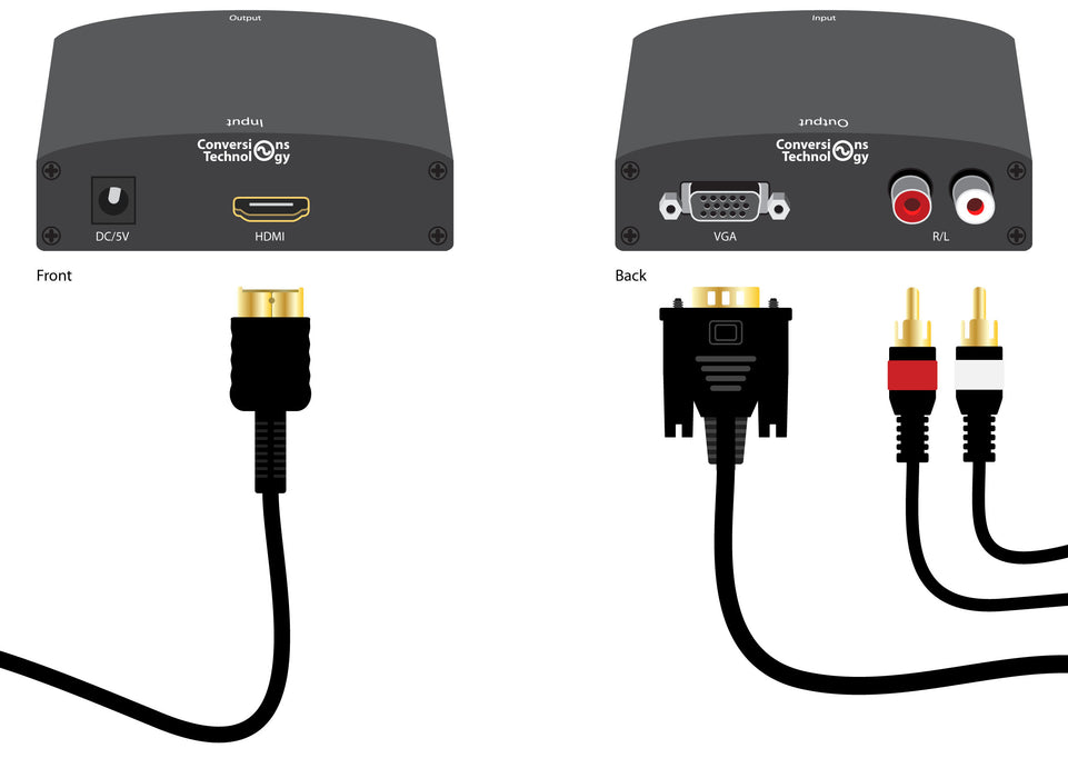 Epsilon VGA Video Audio to HDMI Cable Converter Adapter 1080p HD