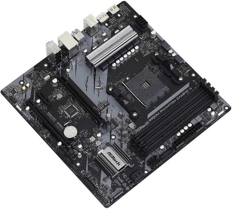 Asrock B550M PHANTOM GAMING 4 AMD Motherboard, AM4, Micro ATX, DDR4, HDMI, DP, XFire, PCIe4, M.2