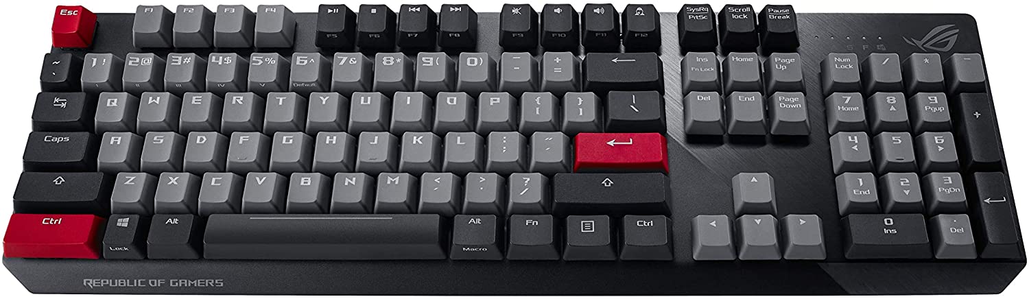 Asus Rog Strix Scope PBT Mechanical Wired Gaming Keyboard, Macro Keys, Cherry MX Switches RGB Red