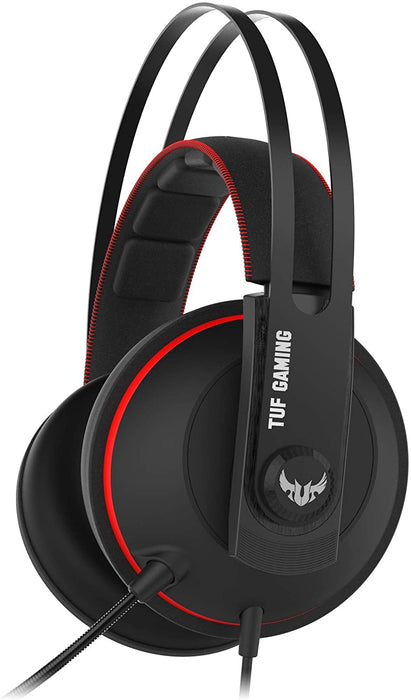 Asus TUF Gaming H7 PC and PS4 gaming headset with onboard 7.1 virtual surround and upgraded ear cushions for eyewear comfort - Red