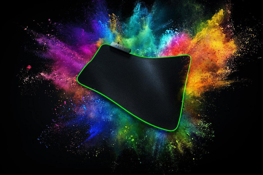 Razer Goliathus Chroma M, Soft Gaming Mouse Mat with RGB Lighting, Cable Holder, Fabric Surface, Non-Slip, Quilted Edge, Optimized for all Mice, Black