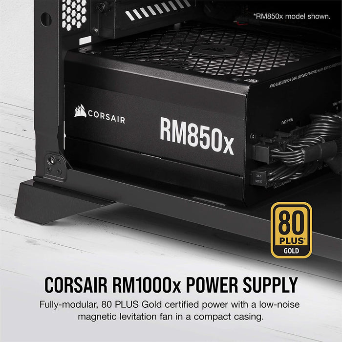 Corsair 1000W Enthusiast RMx Series RM1000X V2 PSU, Magnetic Levitation Fan, Fully Modular, 80+ Gold