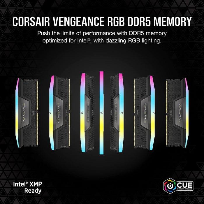 Corsair Vengeance RGB 32GB RAM (2 x 16GB), DDR5, 5200MHz, DIMM Desktop Memory Kit
