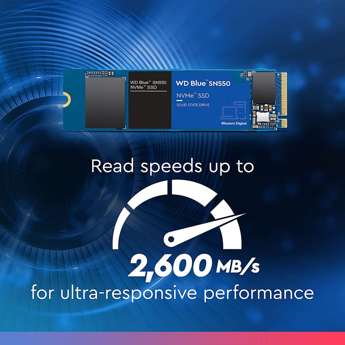 Western Digital WD_BLUE SN550 2TB M.2 SSD 2280 PCIe Gen3 NVMe up to 2600 MB/s read speed