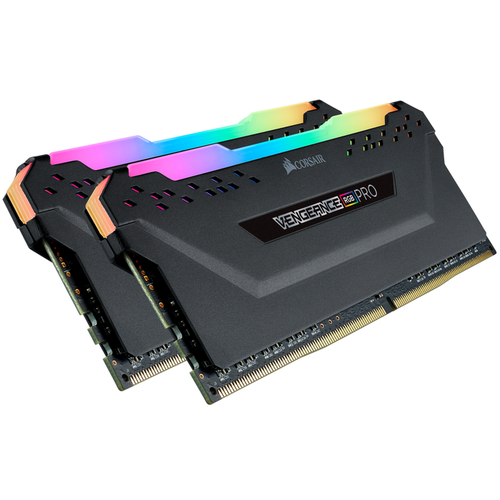 Corsair Vengeance RGB Pro 16GB Memory Kit (2 x 8GB), DDR4, 3200MHz (PC4-25600), CL16, XMP 2.0, Black
