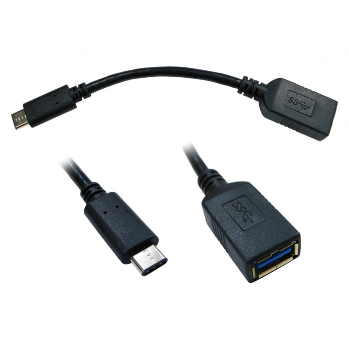 USB-C to USB-A Adapter, Type-C Male to Type-A Female, Black