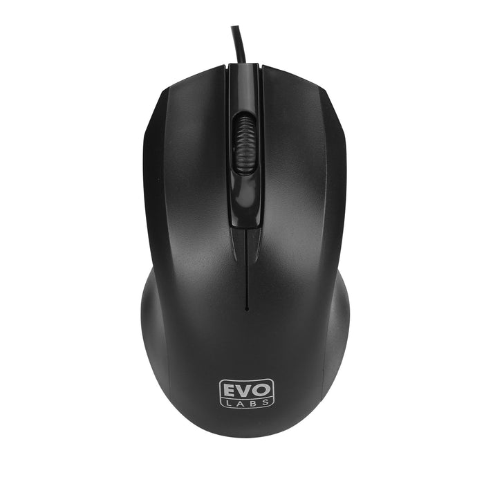 Evo Wired USB Mouse, 800 DPI Optical Tracking, Cable Mouse for Office