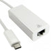 White USB-C to Ethernet adapter on a white background