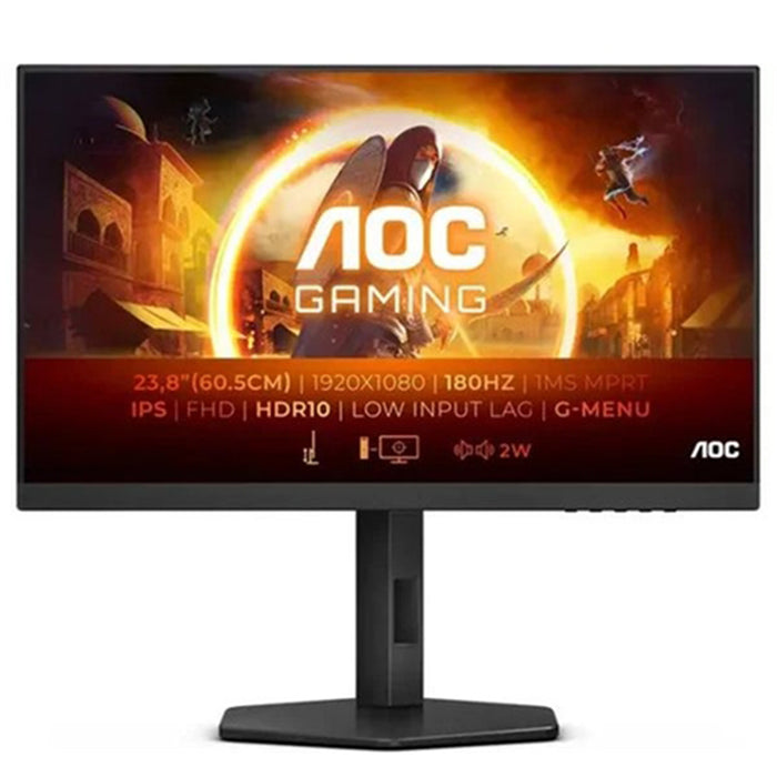 AOC 24G4XE 23.8" 180Hz Fast IPS Gaming Monitor – FHD, HDMI ×2, DP, Speakers