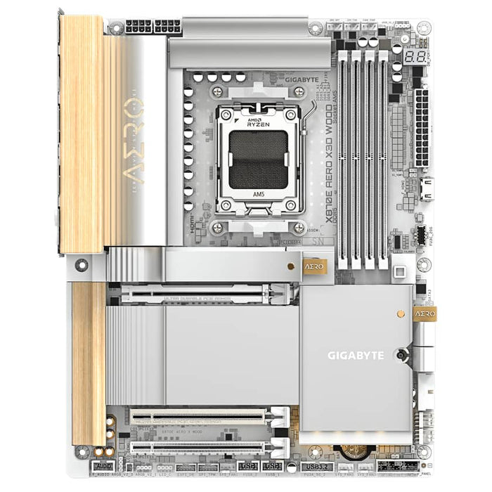 Gigabyte X870E AERO X3D WOOD ATX AM5 Motherboard – PCIe 5.0, DDR5, Wi‑Fi 7