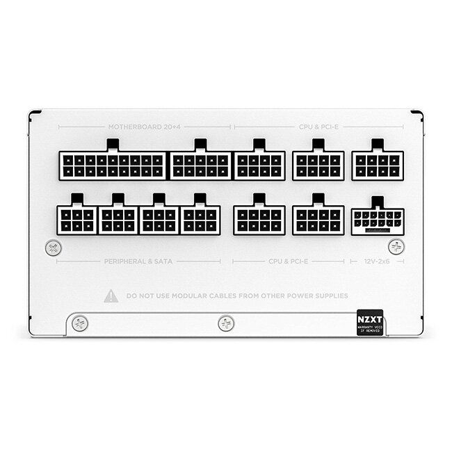 NZXT C1000 Gold ATX 3.1 1000W Fully Modular White Power Supply – 80+ Gold, PCIe 5
