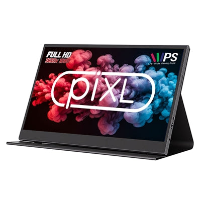 Pixl PM156C 15.6 Inch 60Hz Full HD IPS  Portable Monitor with USB-C, Mini HDMI & Speakers with Foldable Case & Stand