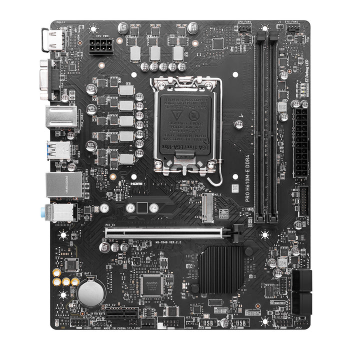 MSI Pro Intel H610M-E DDR4 Micro-ATX Gaming Motherboard, 1700