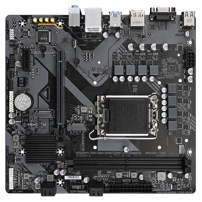 Gigabyte B760M E DDR5 Micro‑ATX LGA1700 Motherboard – PCIe 4.0, Dual M.2