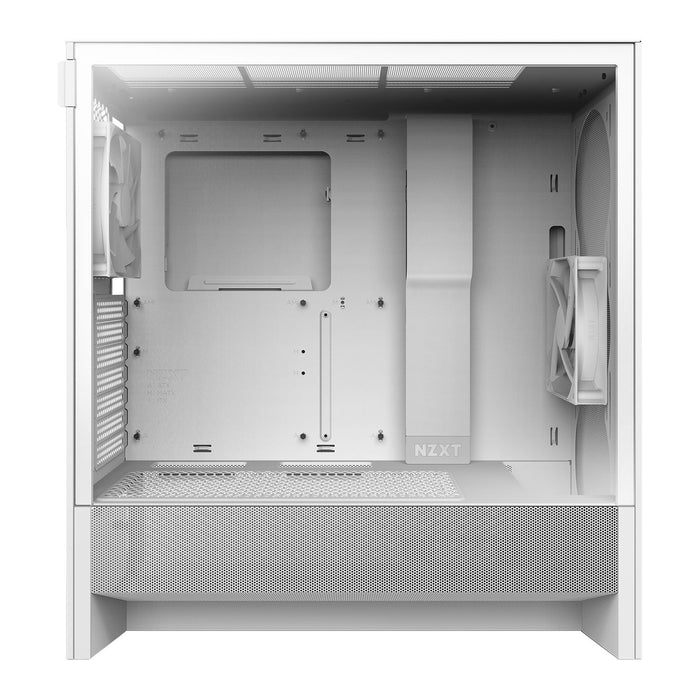 NZXT H5 Flow (2024) E-ATX Gaming PC Case Mid Tower, 2x 120mm Fans, White