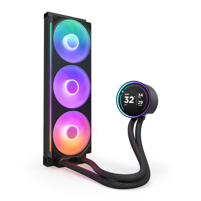 NZXT Kraken Elite 360 RGB (2024) Black Intel/AMD CPU Hydro-Cooler AIO 2.72" LCD Screen