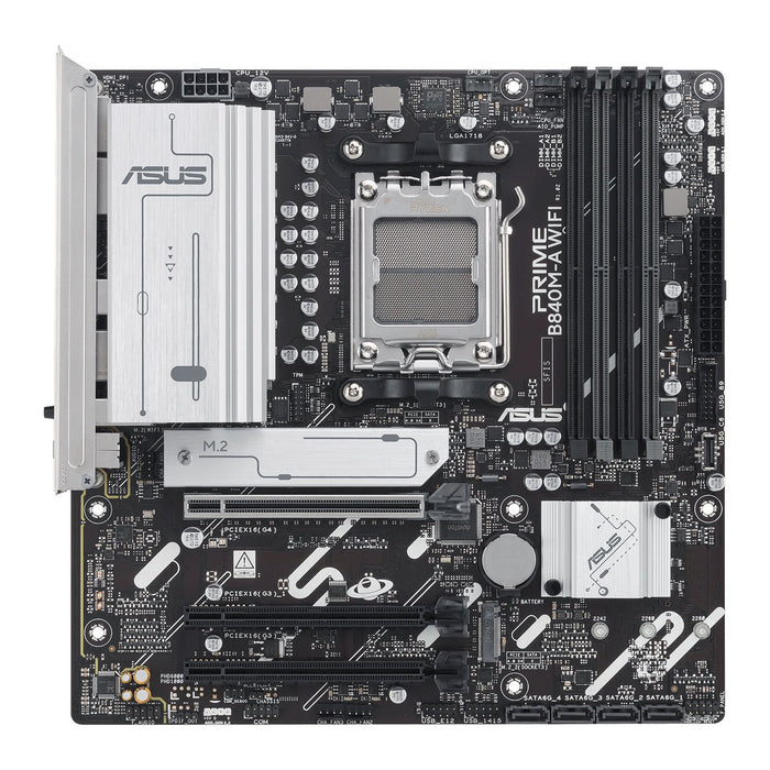 Asus Prime B840M-A WiFi Gaming Motherboard, AMD B840, AM5, Micro ATX, DDR5, Wi-Fi 6E, 2.5G LAN