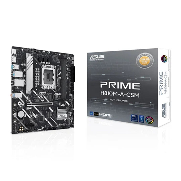 ASUS PRIME H810M‑A‑CSM LGA 1851 DDR5 Micro‑ATX motherboard.