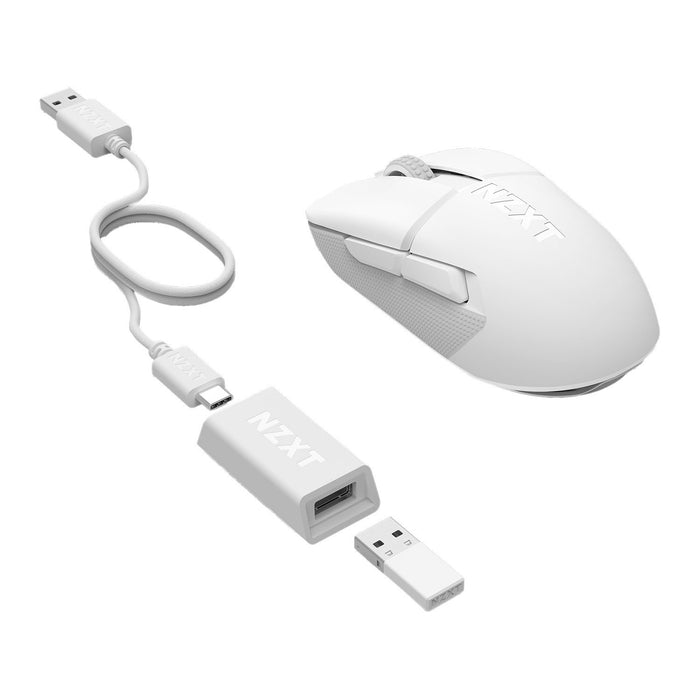 NZXT Lift Elite Wireless Gaming Mouse, Ultra-Lightweight, 26K DPI - White