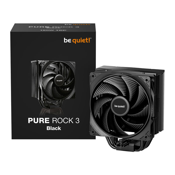 Be Quiet! Pure Rock 3 Air CPU Cooler Heatsink & Fan, Intel & AMD Sockets, Pure Wings 3 Fan, 4 High-Performance Heatpipes, 190W TDP
