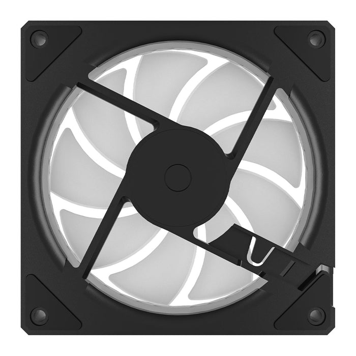 Vida Infinity02 Reverse Blade12cm ARGB PWM PC Case Fan, Hydraulic Bearing, Infinity Mirror Effect on Centre & Sides, 800-1800 RPM, Black