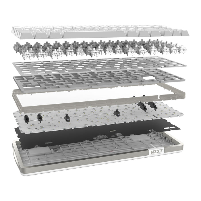 NZXT Function Elite Mini TKL Gaming Keyboard Magnetic Switches Wired RGB White