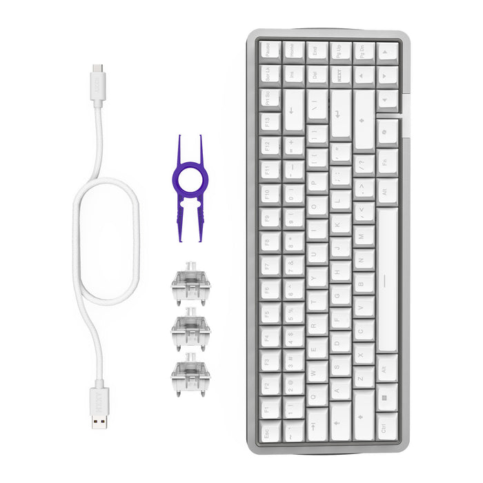 NZXT Function Elite Mini TKL Gaming Keyboard Magnetic Switches Wired RGB White