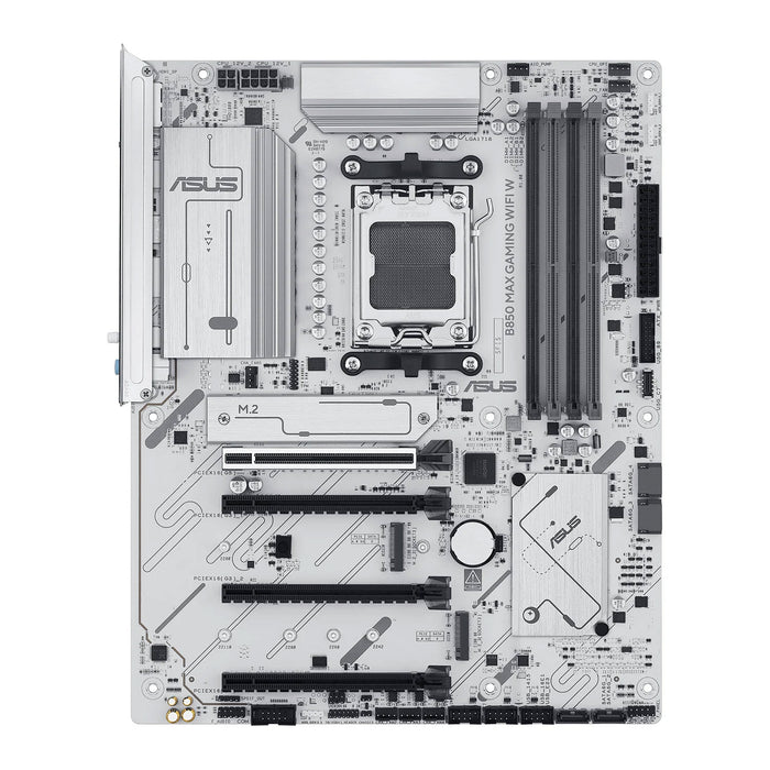Asus B850 MAX Gaming WiFi W Motherboard, AMD AM5, ATX, DDR5, Wi-Fi 6E, 2.5G LAN, White