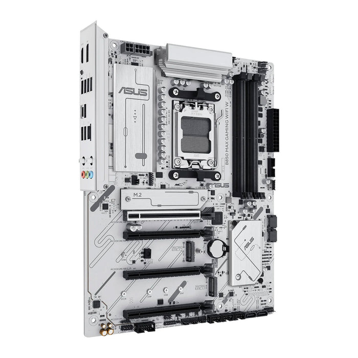 Asus B850 MAX Gaming WiFi W Motherboard, AMD AM5, ATX, DDR5, Wi-Fi 6E, 2.5G LAN, White