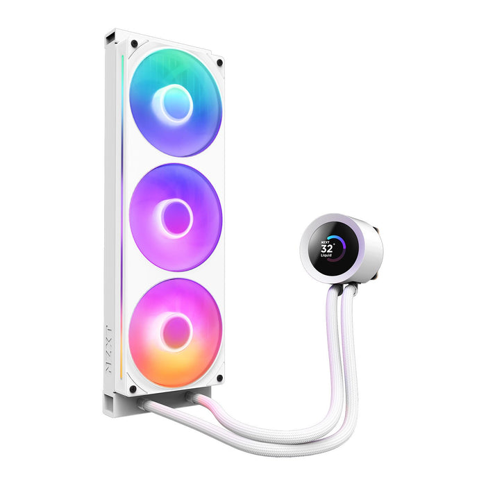 NZXT 360mm Kraken Plus RGB AIO CPU Liquid Cooler Intel/AMD with 1.54" LCD, 120mm Fans, White