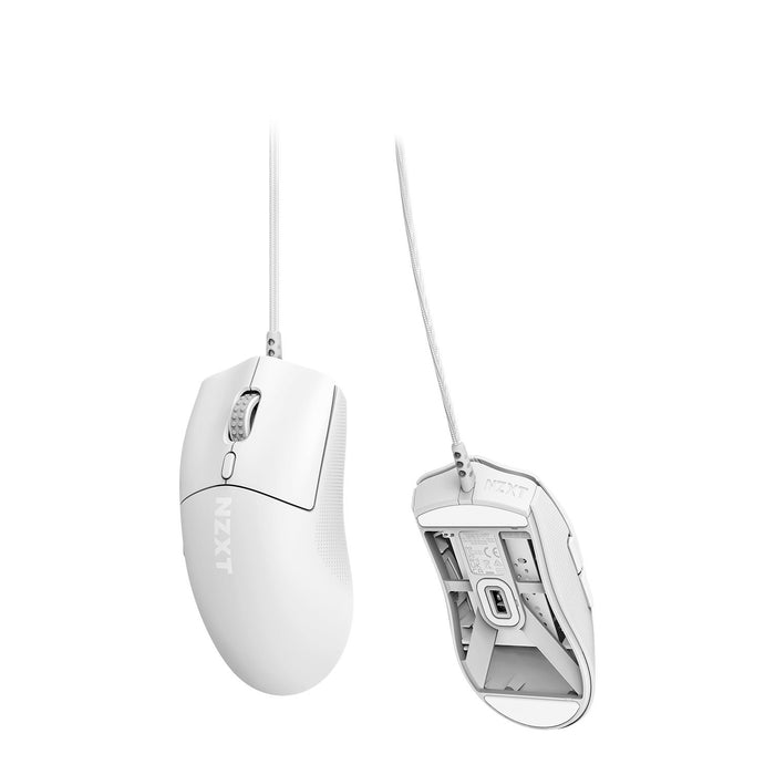 NZXT Lift 2 Symm Lightweight Symmetrical Wired Gaming Mouse, 26K DPI, White